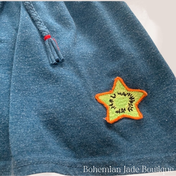 APHORISM Girls Patch Dress Denim Blue - Picture 3 of 6